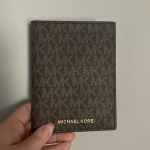 Michael Kors Signature logo passport wallet